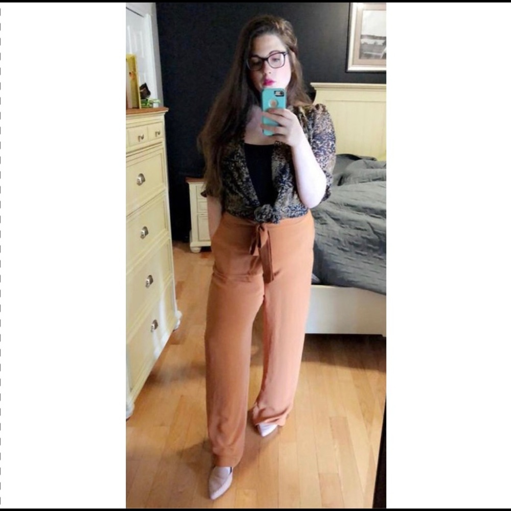 Forever 21 pull on wide leg mustard pants  size xl
